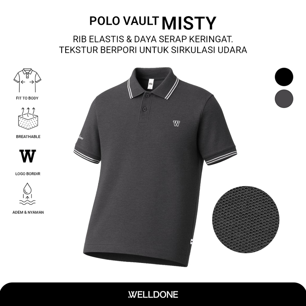 เสื้อยืดคอกลม Welldone - เสื้อยืดโปโล Unisex Vault Misty