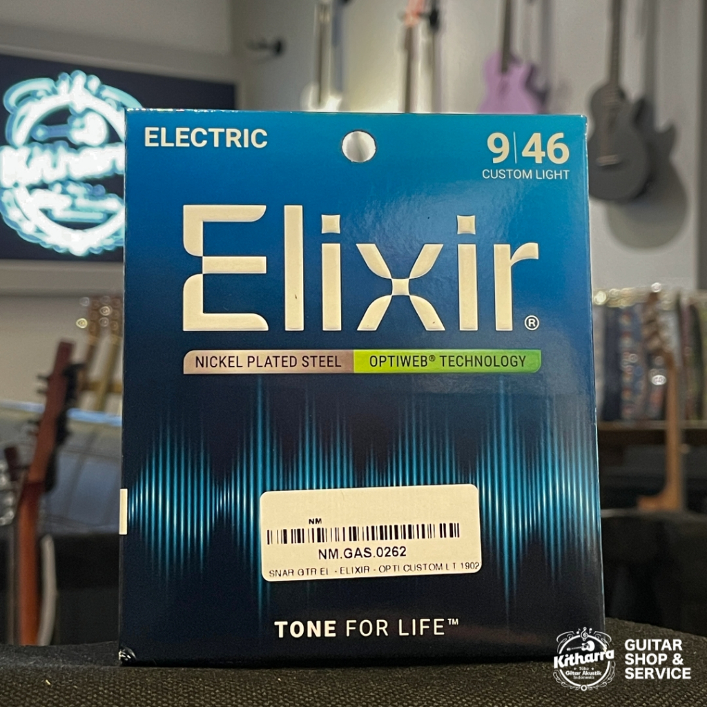 สายกีตาร์ไฟฟ้า Elixir 19027 Optiweb Custom Light