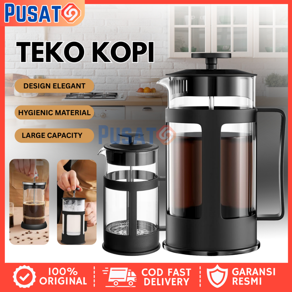 PUSAT69 French Press Coffee Plunger Maker 350 ML เครื่องมือชงชาด้วยตนเองหม้อกาแฟกรองชา