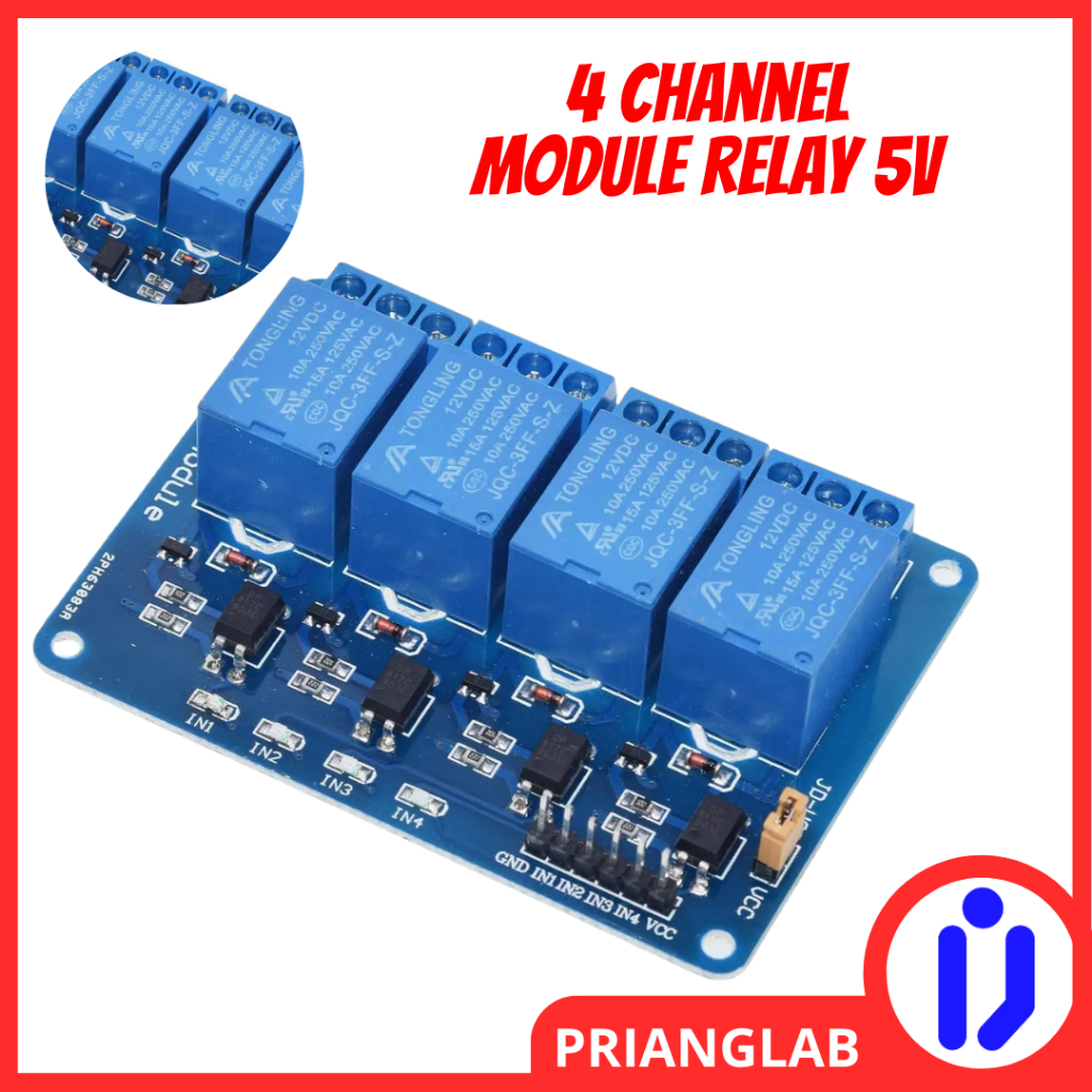 RELAY 5V 4 CHANNEL OUTPUT 250VAC 30VDC 10A พร้อมโมดูล OPTOCUPLER RELAY 4 CHANNEL