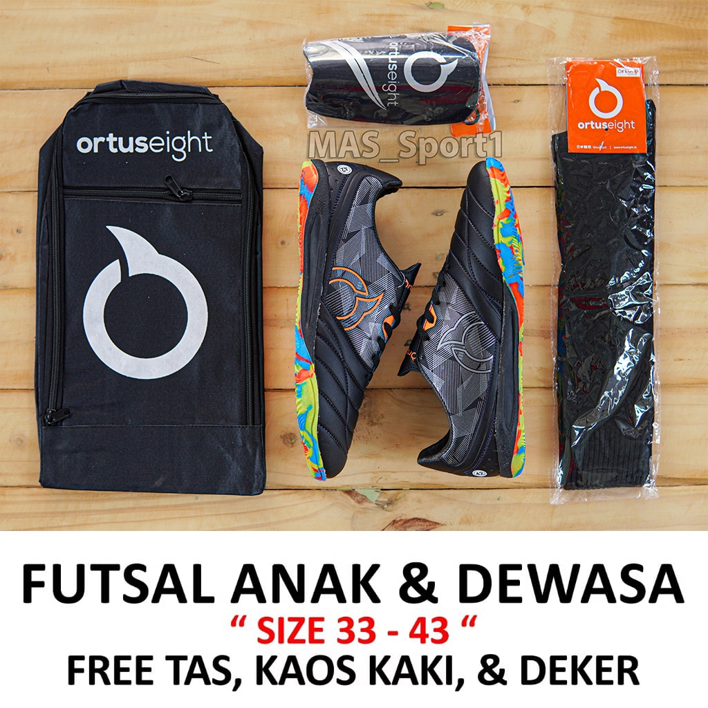Ortus Jogosala Crusher V2 รองเท้าฟุตซอล ฟรีกระเป๋า ถุงเท้า Deker ขนาด 33-43