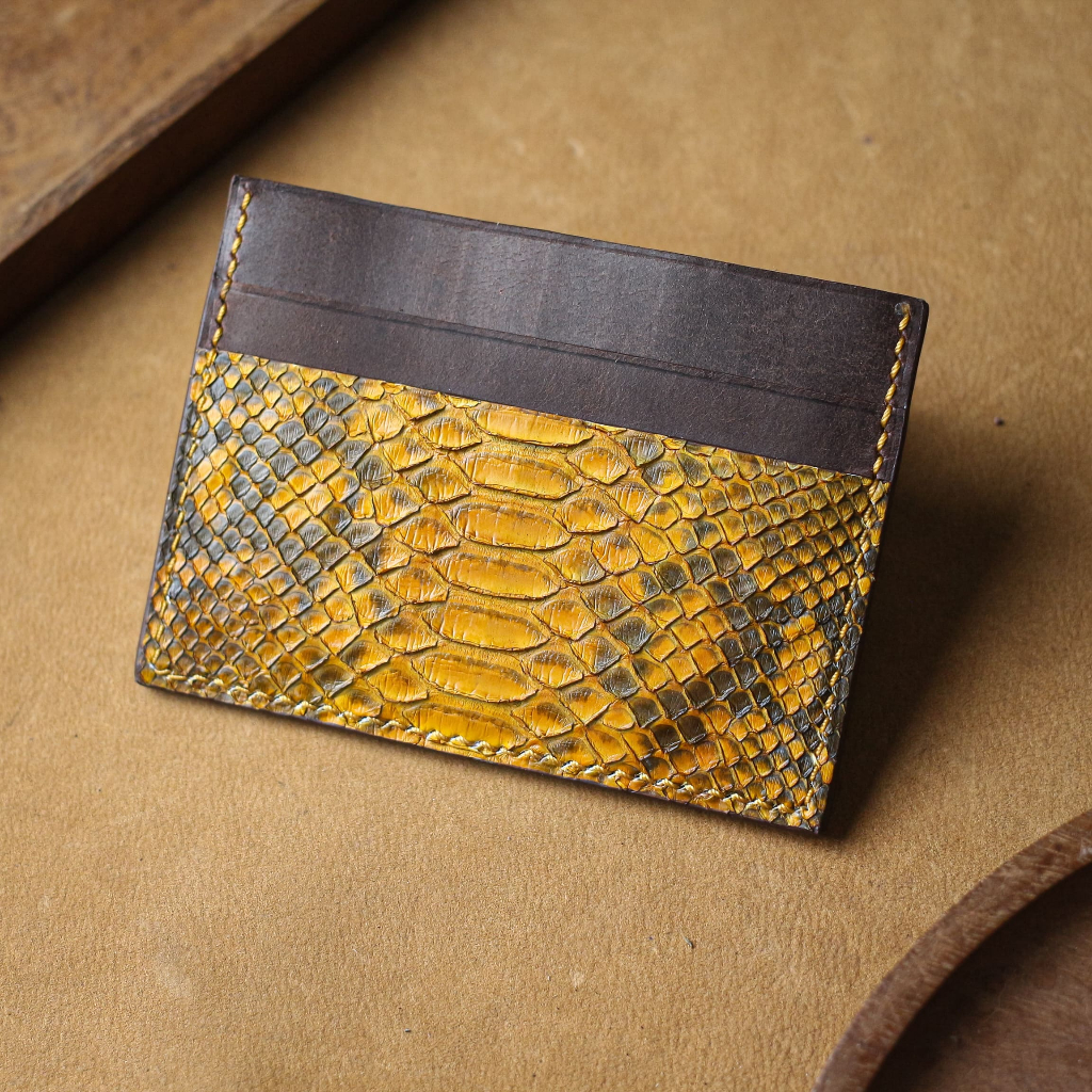 Genuine Python Leather Cardholder "The Yellow Python Cardholder"