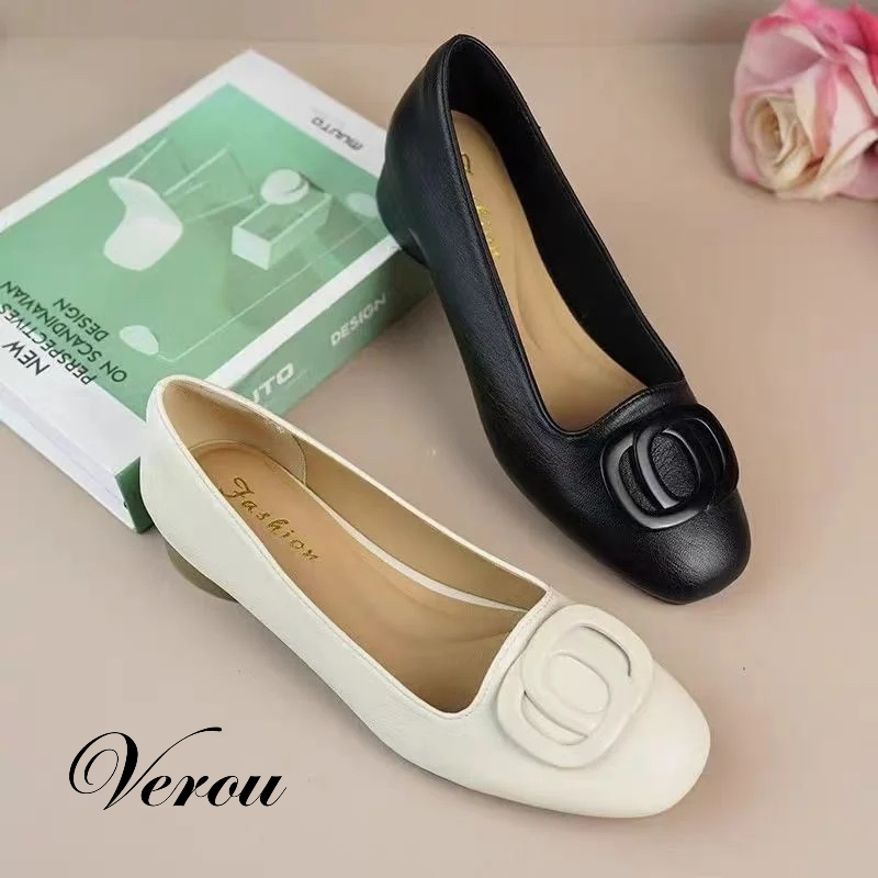 VEROU - Ella Flatshoes รองเท้าส้นแบนผู้หญิงแฟชั่นเรียบง่าย Office Daily