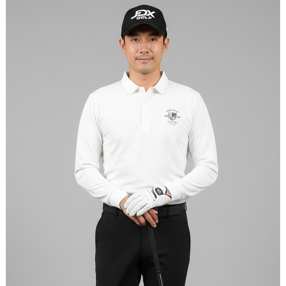 JDX WHITE Golf Shirt Polo Collar Shirt Tennis Jersey Padel Dryfit - For Men