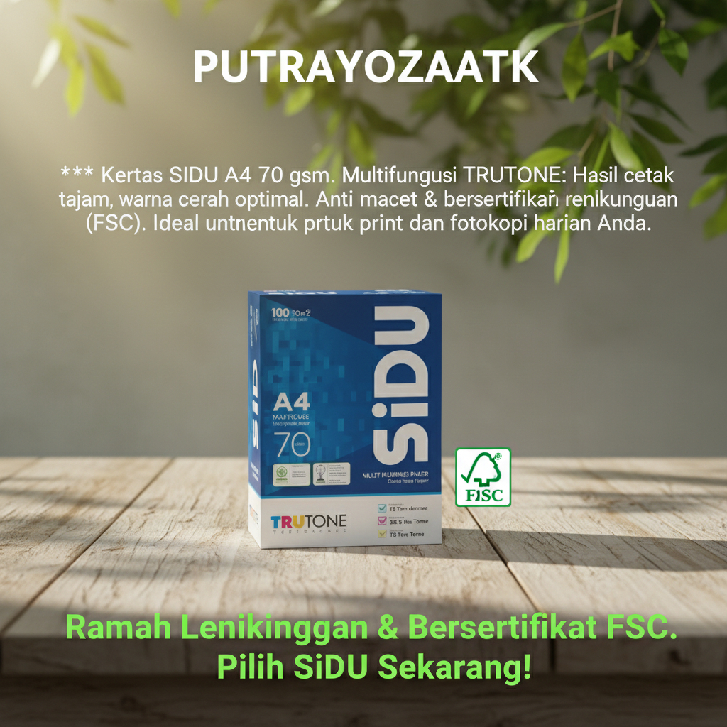 (1 RIM) SIDU A4 และ F4 70 GRAM HVS กระดาษ SIDU A4 / F4 HVS กระดาษ