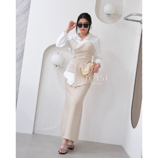 [SET] JOISE - Lexie Set / Setelan Atasan + Rok Wanita / Baju Setelan One Set Casual / Setelan Rok Mermaid Basic Polos Stretch Panjang