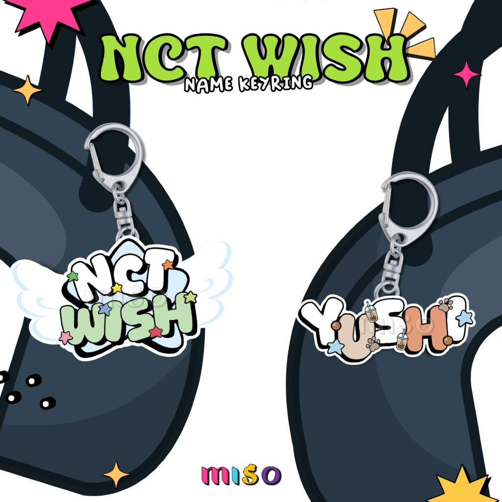 GANTUNGAN NCT WISH ชื่อพวงกุญแจ / พวงกุญแจ NCT WISH ตัวอักษรสมาชิก / พวงกุญแจ NCT WISH fanmade / พวง