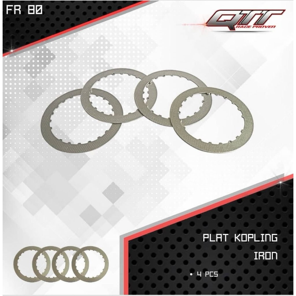 FR80 QTT RACING SPOT CLUTCH PLATE 4 ชิ้น CLUTCH IRON PLATE FR 80 FIZR FORCE ONE JUPITERZ VEGA CRYPTO
