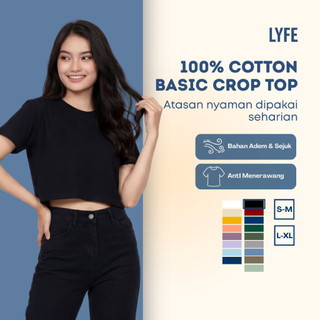 CROP TOP POLOS ONECK COTTON | BAJU KAOS TUMBLR CROP TEE TSHIRT KAOS KOREA FASHION WANITA