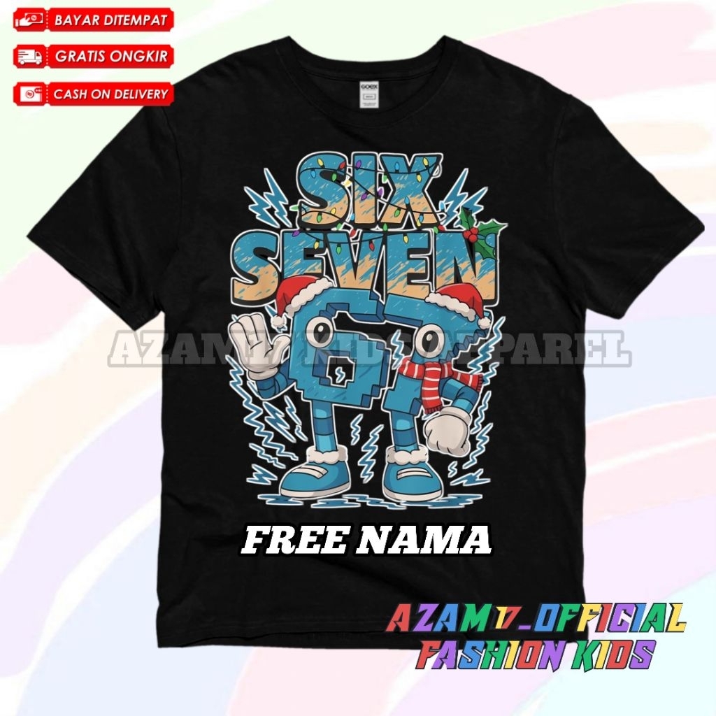 เสื้อยืดเด็ก เสื้อผ้าเด็ก Anomali Six Seven ล่าสุดขโมย Brainrot ชื่อฟรี / เสื้อยืดเด็กเกม Roblox Ste
