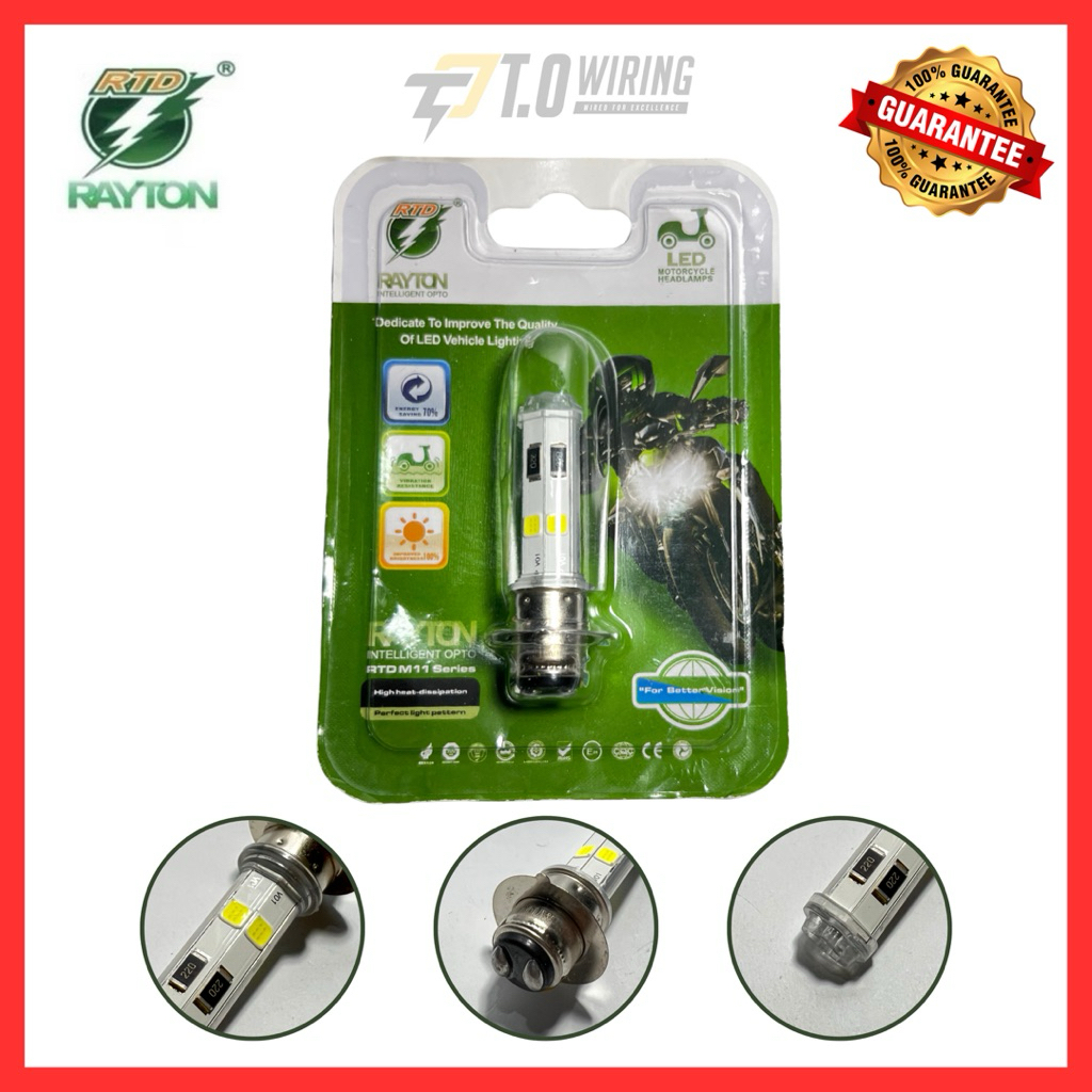 ORIGINAL RAYTON RTD H4 โคมไฟ LED 6 ด้านข้าง 30 วัตต์ M11P และ H6 4LED | H4 30 วัตต์รถจักรยานยนต์ไฟหน