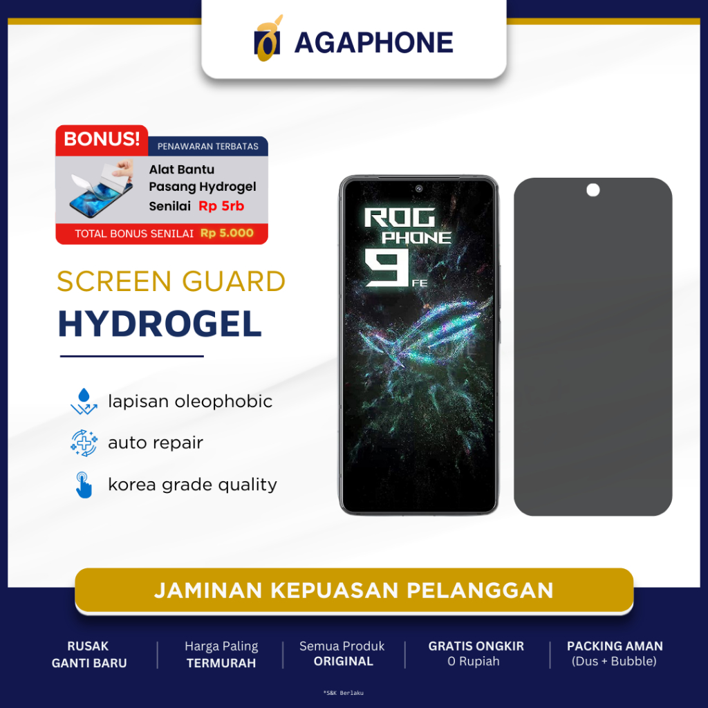 VIVAN - Asus ROG Phone 9 Pro & ROG Phone 9 FE Privacy Hydrogel EPA | ฟิล์มกันรอยหน้าจอป้องกันรอยขีดข