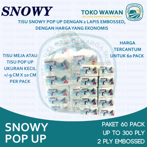 (WHOLESALE 1 BAL) ทิชชู่ Snowy Pop Up (สูงสุด 300 ชั้น) / ผ้าเช็ดโต๊ะรับประทานอาหาร Oral Wipe / Snow