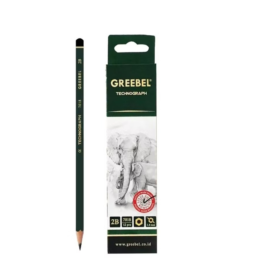 GREEBEL - WOODEN PENCIL / CUTE PENCIL / GRAPHITE / SCHOOL EXAM PENCIL 2B 7018 สําหรับคอมพิวเตอร์