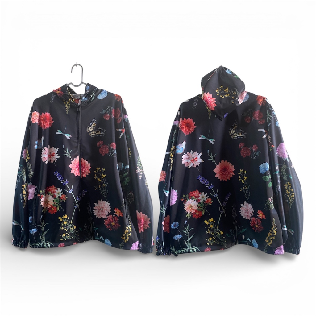 ดอกไม้ MOTIF JACKET พิมพ์เต็มรูปแบบเสื้อแจ็คเก็ตกีฬาผู้หญิง CYCLING JACKET RUNNING JACKET DAILY JACK