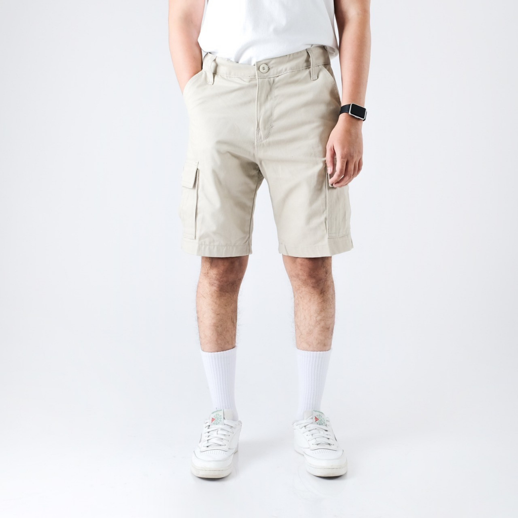 Zakycen - THE HOTTEST Mens Cargo Shorts Cream / ufc Mma beach Gym running Fitness Mens Shorts