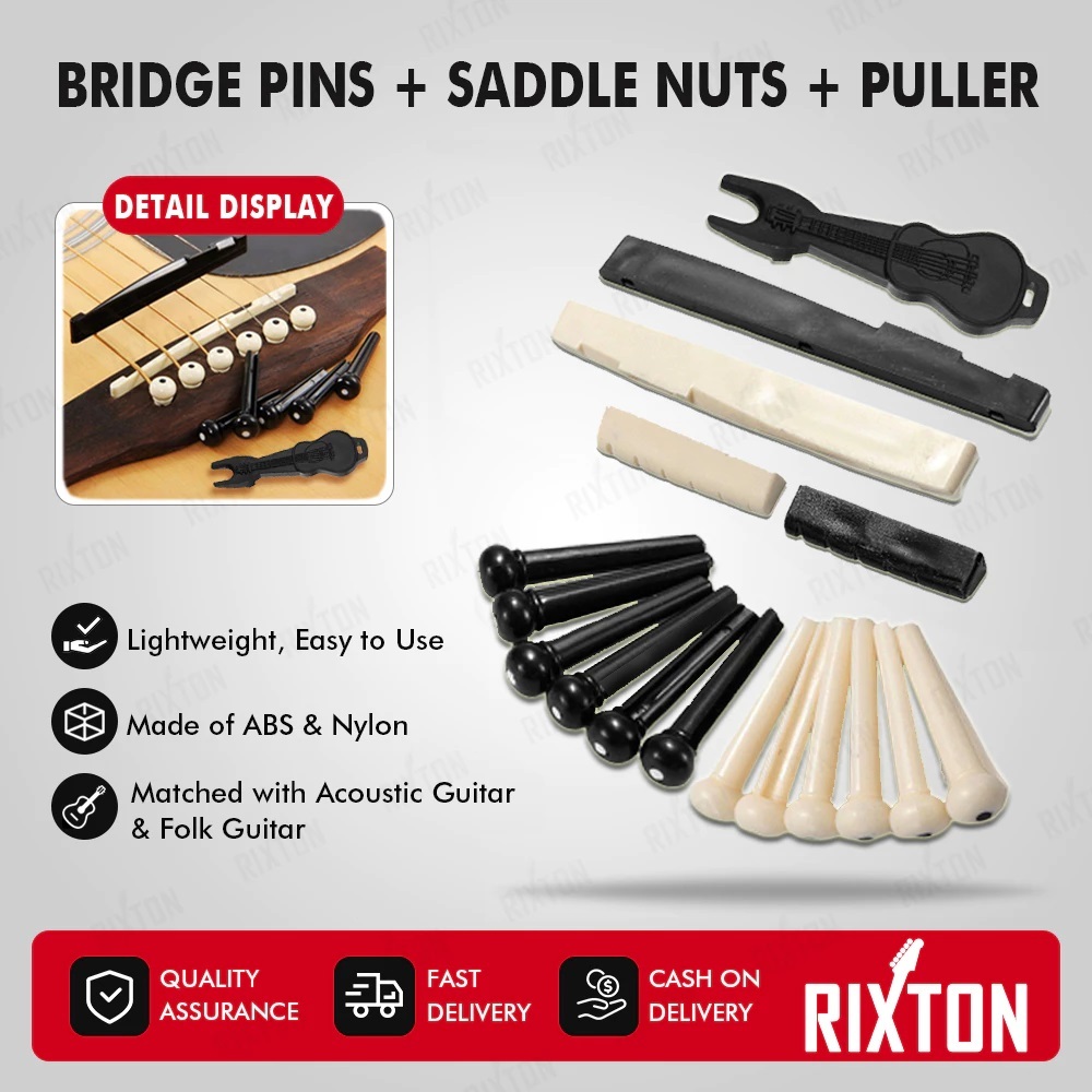 RIXTON Bridge Nut Nail Knip Pin แพคเกจและอานอานอานอานกีต้าร์โปร่ง
