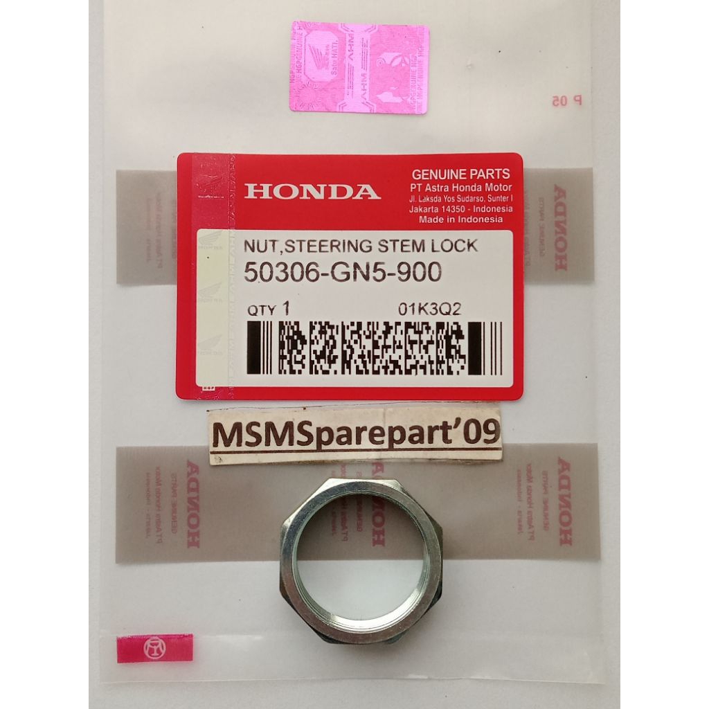 GRAND SUPRA BEAT VARIO SPACY KARISMA REVO PCX ADV HONDA STEERING NUT CODE 50306-GN5-900