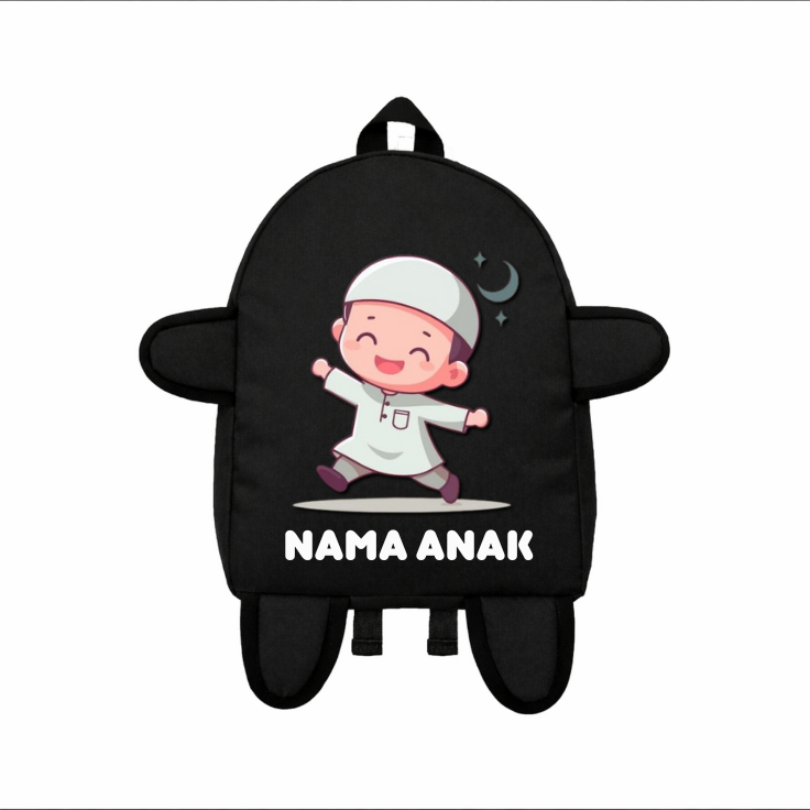 Happy Muslim Boys Motif Mini Backpack - Mini Backpack (ชื่อฟรี)