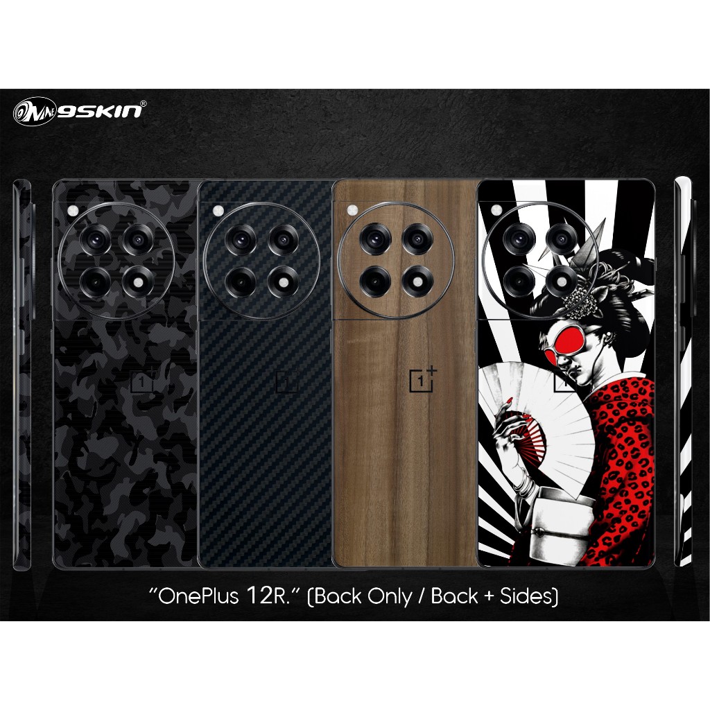 9skin Oneplus 12R Back Case Skin Custom Carbon Leather Special Texture