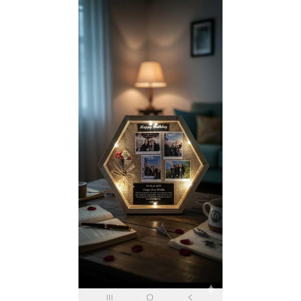 HEXA FRAME HEXAGON FRAME ของขวัญสําหรับวันเกิด, GRADUATION, WEDDING, ANNIVERSARY, FAREWELL