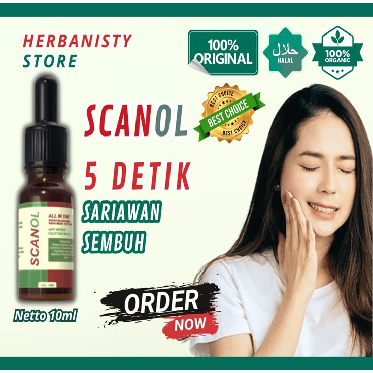 SCANOL DROPS 10ml Herbal Mouth Ulcer Medicine, Gum Inflammation & Lip Inflammation, Chapped Lips