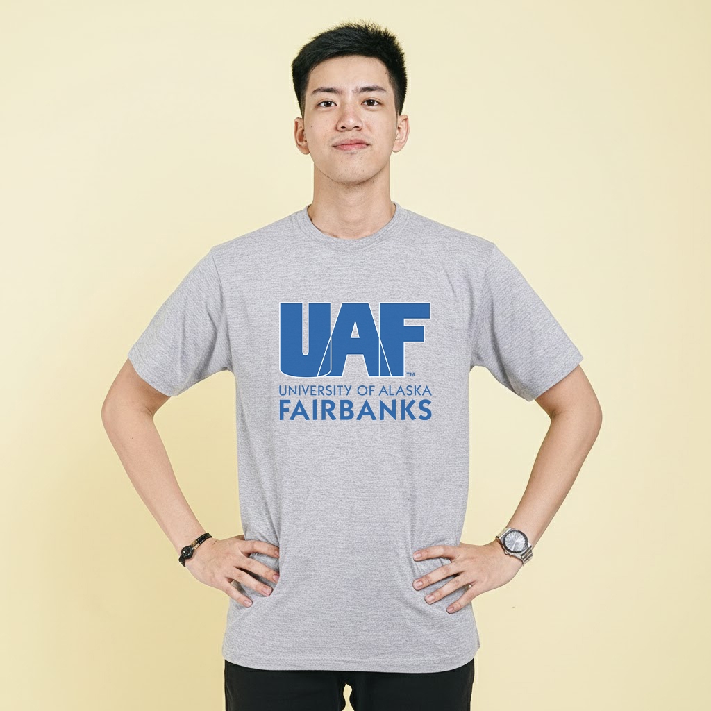 UAF University of Alaska FAIRBANKS Premium T-Shirt ผ้าคอตตอนแขนสั้นและแขนยาว
