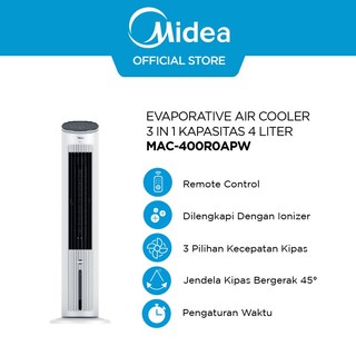 Midea 3-in-1 Evaporative Air Cooler MAC-400R0BPH / MAC-400R0-APW  Remote and Ionizer Technology