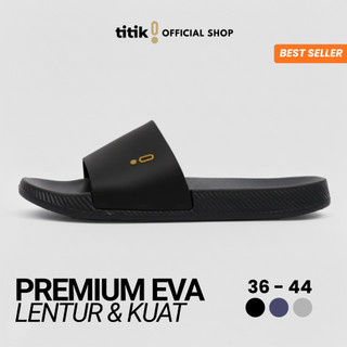 Titik - Sandal Slop Pria Polos Kekinian Anti Licin Sendal Karet Slide Cowok Harian - Size 36 - 44 - Destiny