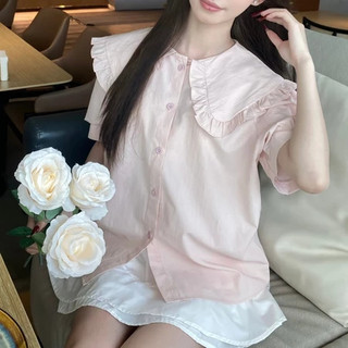 RANR Blus Leher Boneka Korea - Blus Lengan Gelembung Wanita - Blouse Top Atasan Wanita Lengan Pendek