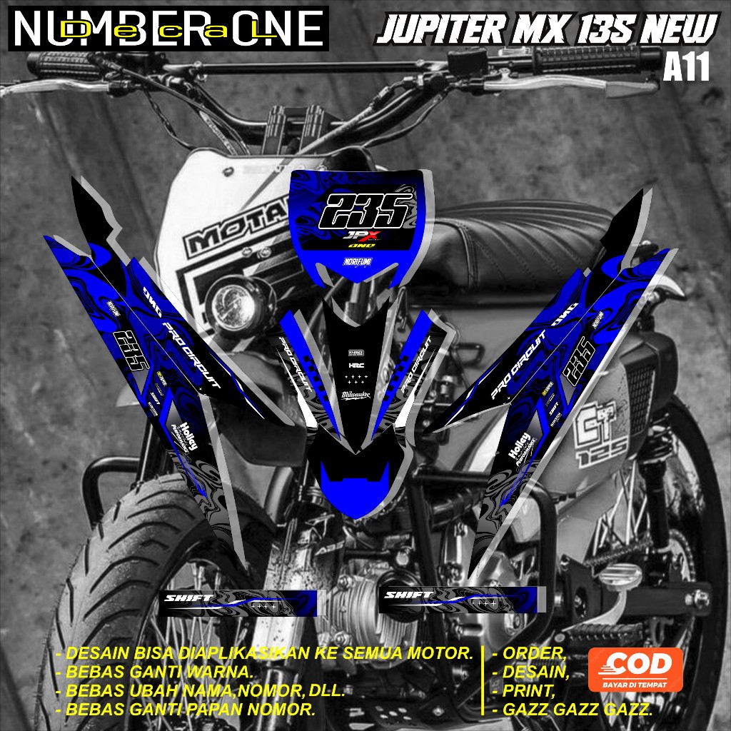 Striping Stikcer honda JUPITER MX 135 NEW MOTOR CRF KLX 150 KLX BF KLX GORDON DTRACKER KX YZ KTM รหั