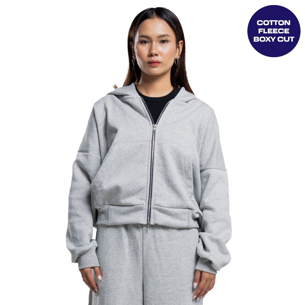 JORN – Boxy Double Zip Misty / Zipper Hoodie Boxy / Zipper Boxy / Zipper Boxy 300/330/430gsm / Heavyweight Zipper / เสื้อฮู้ดผู้ใหญ่แบบหนา