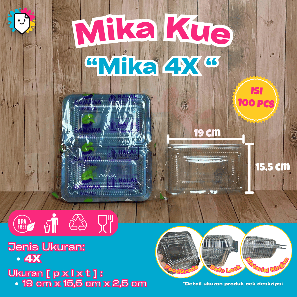 [เนื้อหา 100 ชิ้น] SAMAWA Square Mica ประเภท 4x Mica ขนาดเล็ก / ผลไม้ Mica / หนา Mica / ฮาลาล / Mica