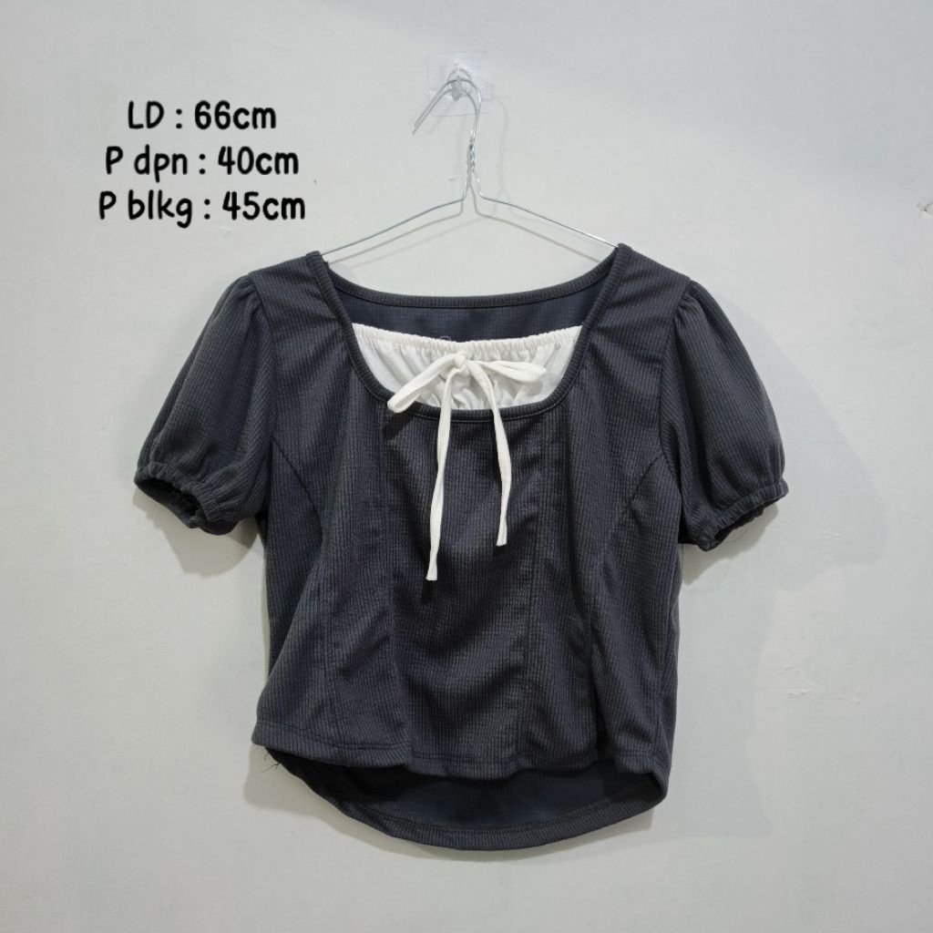 ( ใหม่ )Soft Ash Coquette Top