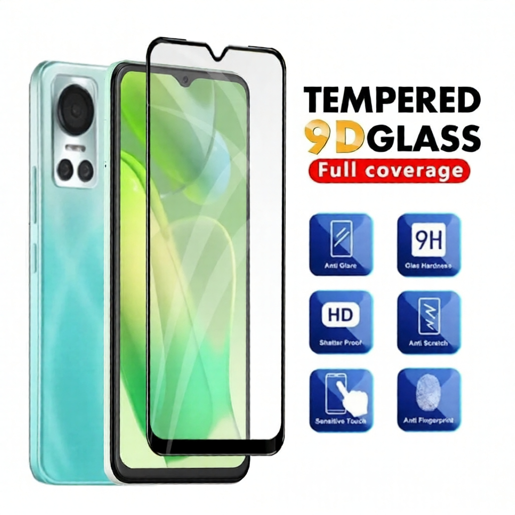LAYAR กระจกนิรภัยคลุมทั้งหมด 9H Itel Vision 5 Vision 3 Plus Vision 3 Vision 2 Vision 1 Pro Vision 1 