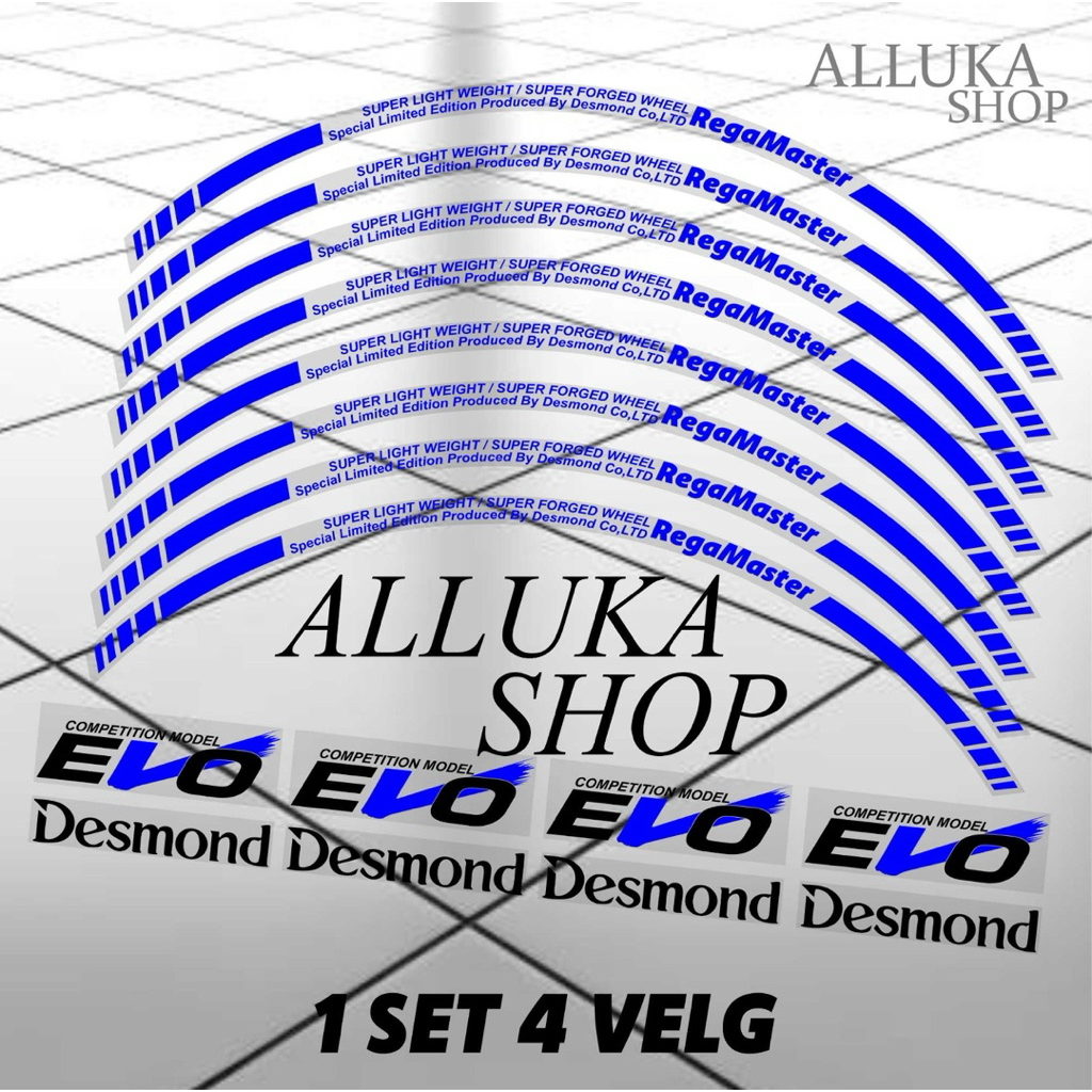 ชุดสติ๊กเกอร์ขอบขอบ Evo Desmond สติ๊กเกอร์ขอบขอบ Evo regamaster