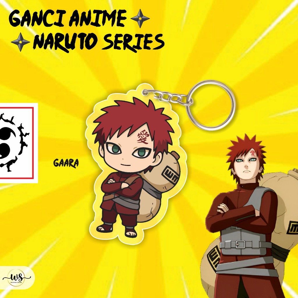 GANTUNGAN Gaara พวงกุญแจอะคริลิค UV พิมพ์ขนาด 6 x 4 CM