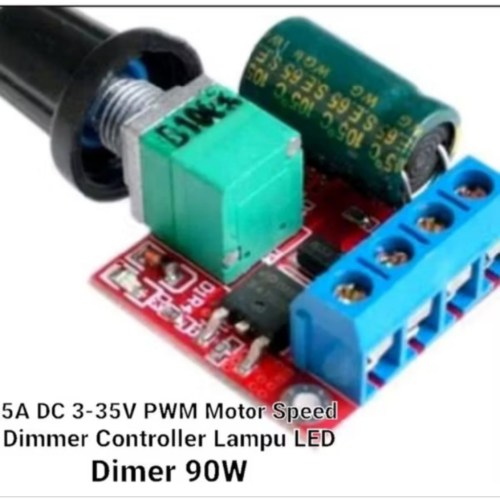 หรี่ไฟ 5A DC 335v PWM Motor Speed Dimmer Controller ไฟ LED Dimmer 90W พร้อมปลอก