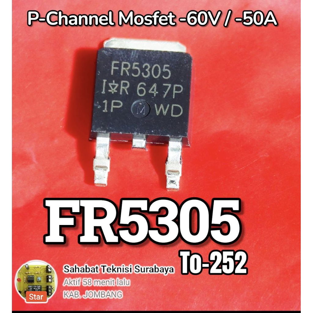FR5305 ถึง-252 ตะไคร่น้ํา P-Channel IRF5305 ตะไคร่น้ํา SMD