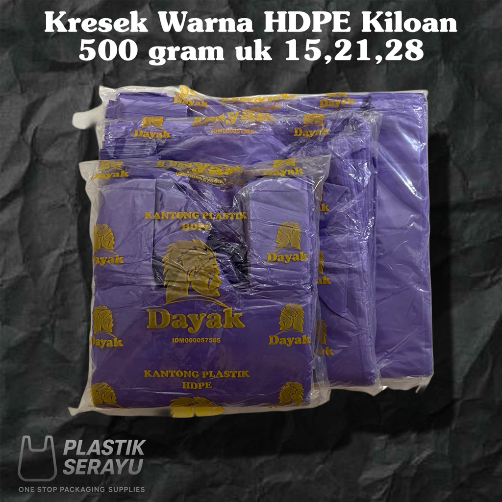 ถุงพลาสติก Dayak HDPE 500 กรัม ขนาด 15 21 28 ถุงพลาสติก HDPE สําหรับอุปกรณ์บรรจุภัณฑ์