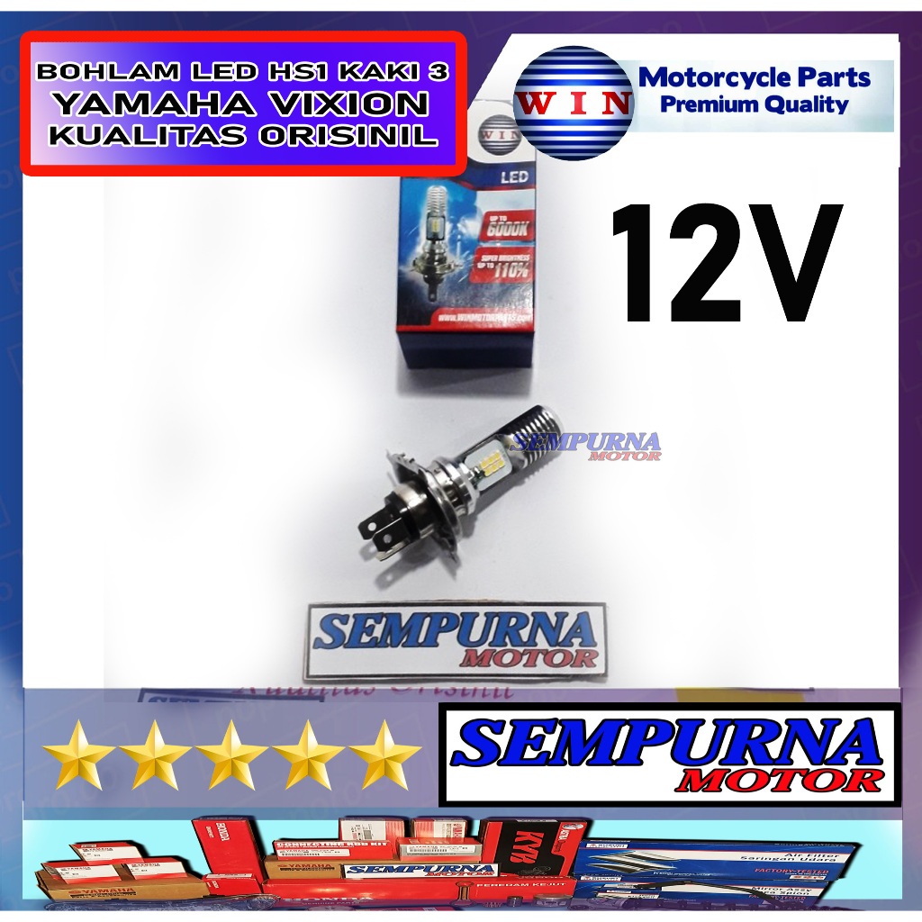 Win Brand Original Quality 3 Led Front Bulb Vixion HS1 12V