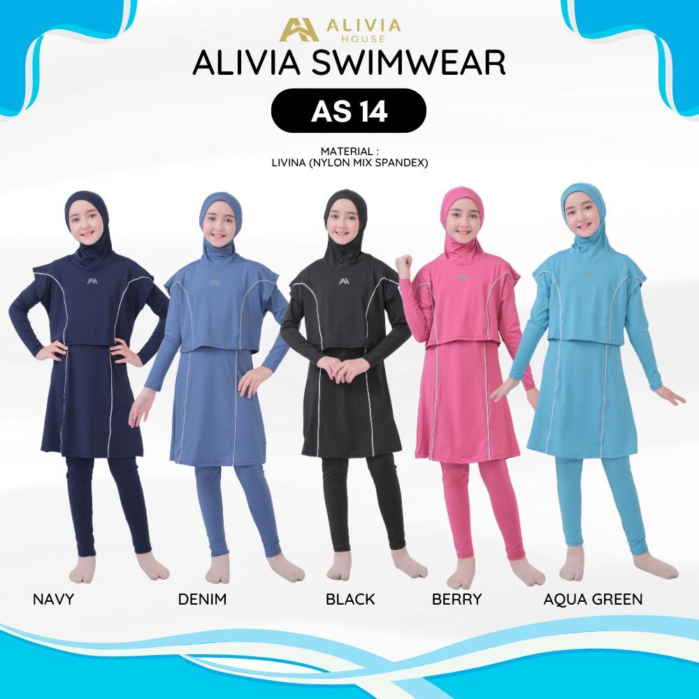 Alivia House - Alivia ชุดว่ายน้ําสําหรับวัยรุ่น AS14 - ชุดว่ายน้ํามุสลิมสําหรับวัยรุ่น AS14