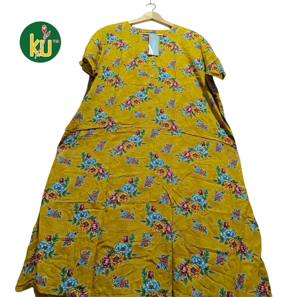 KATUN UNGU ORIGINAL MODERN DASTER BATIK KENCANA PURPLE ใหม่ล่าสุด MOTIF JUMBO LD118 CM - DS 04 BLUE 