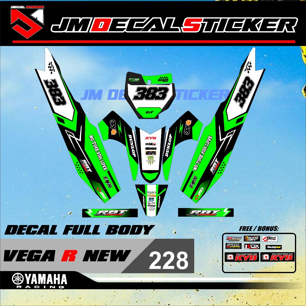 สติ๊กเกอร์ RBT STRIPING MOTOR VEGA R ใหม่ FULL BODY MOTOR CRF KLX 150 KLX BF KLX GORDON DTRACKER KX 