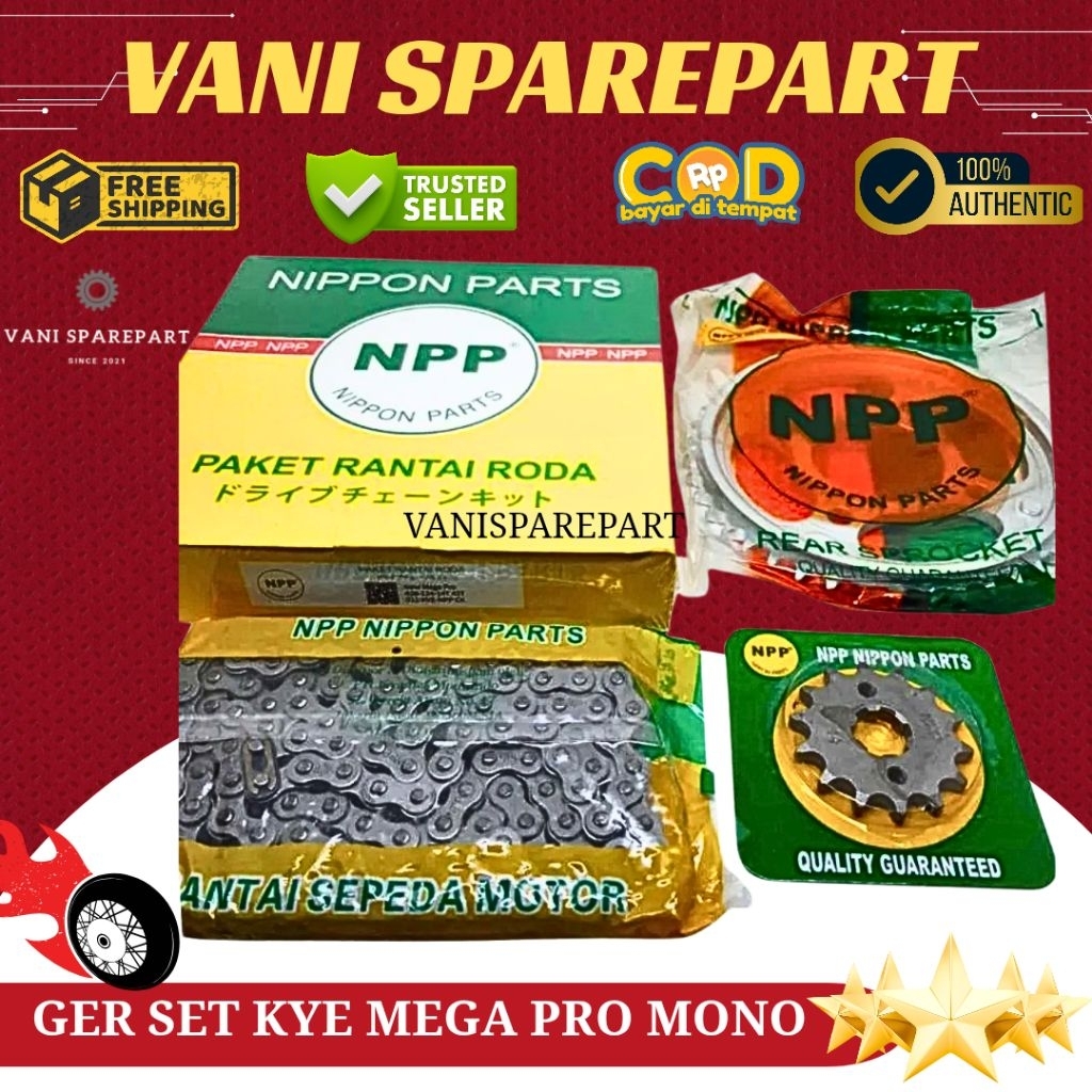 GER GEAR SET FRONT REAR GEAR CHAIN SET KYE MEGA PRO MONSKOK NPP