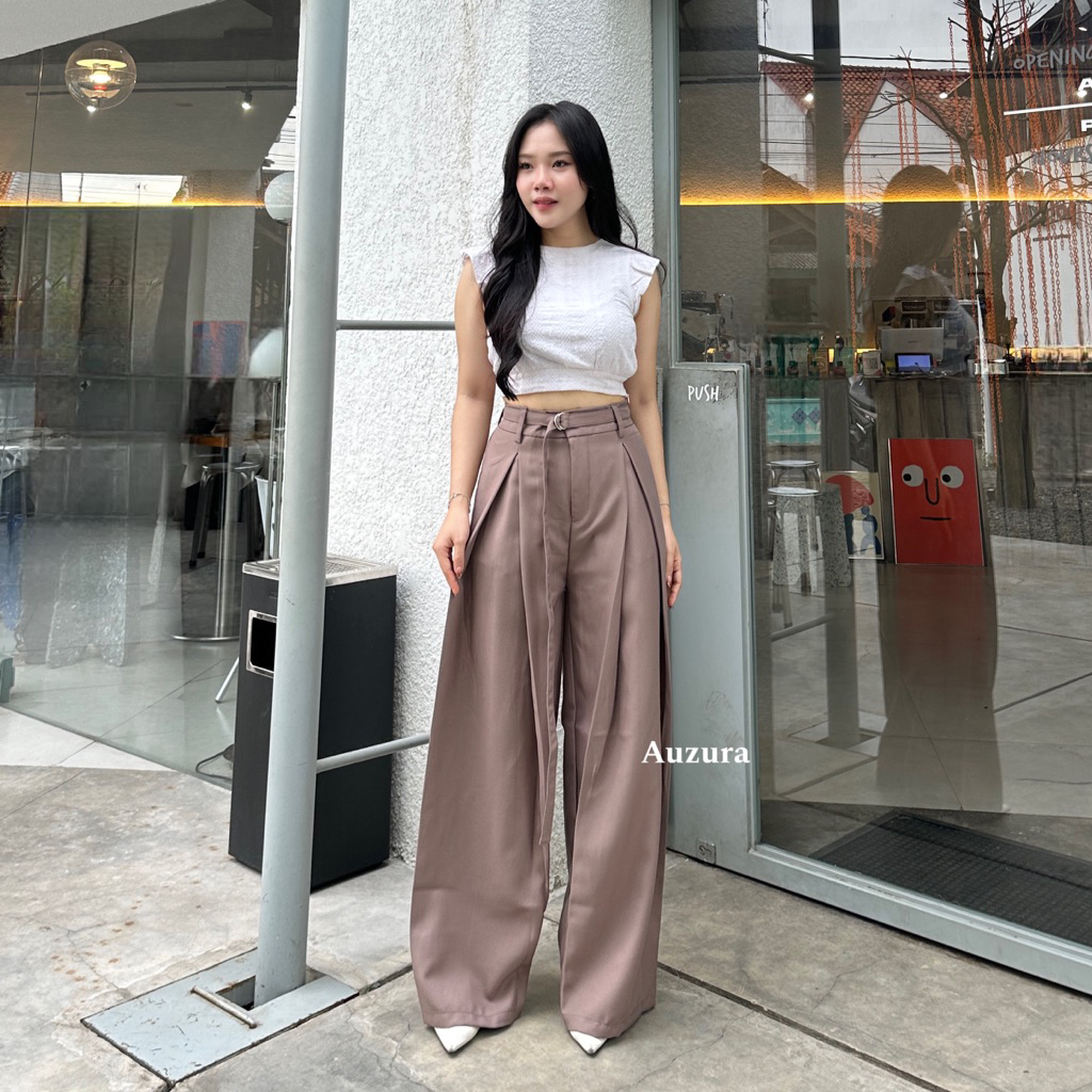 Auzura - กางเกงขายาวจับจีบฤดูหนาว | กางเกงผู้หญิง | กางเกงขายาวผู้หญิง