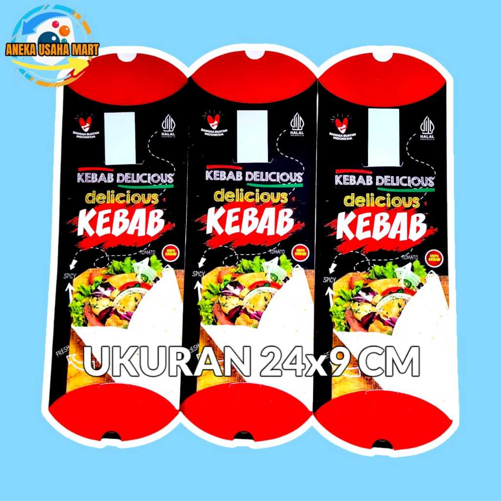 100 ชิ้น PULL KEBAB PAPER ขนาด 24 CM x 9 CM - KEBAB PACKAGING - KEBAB WRAP CONTAINER - KEBAB
