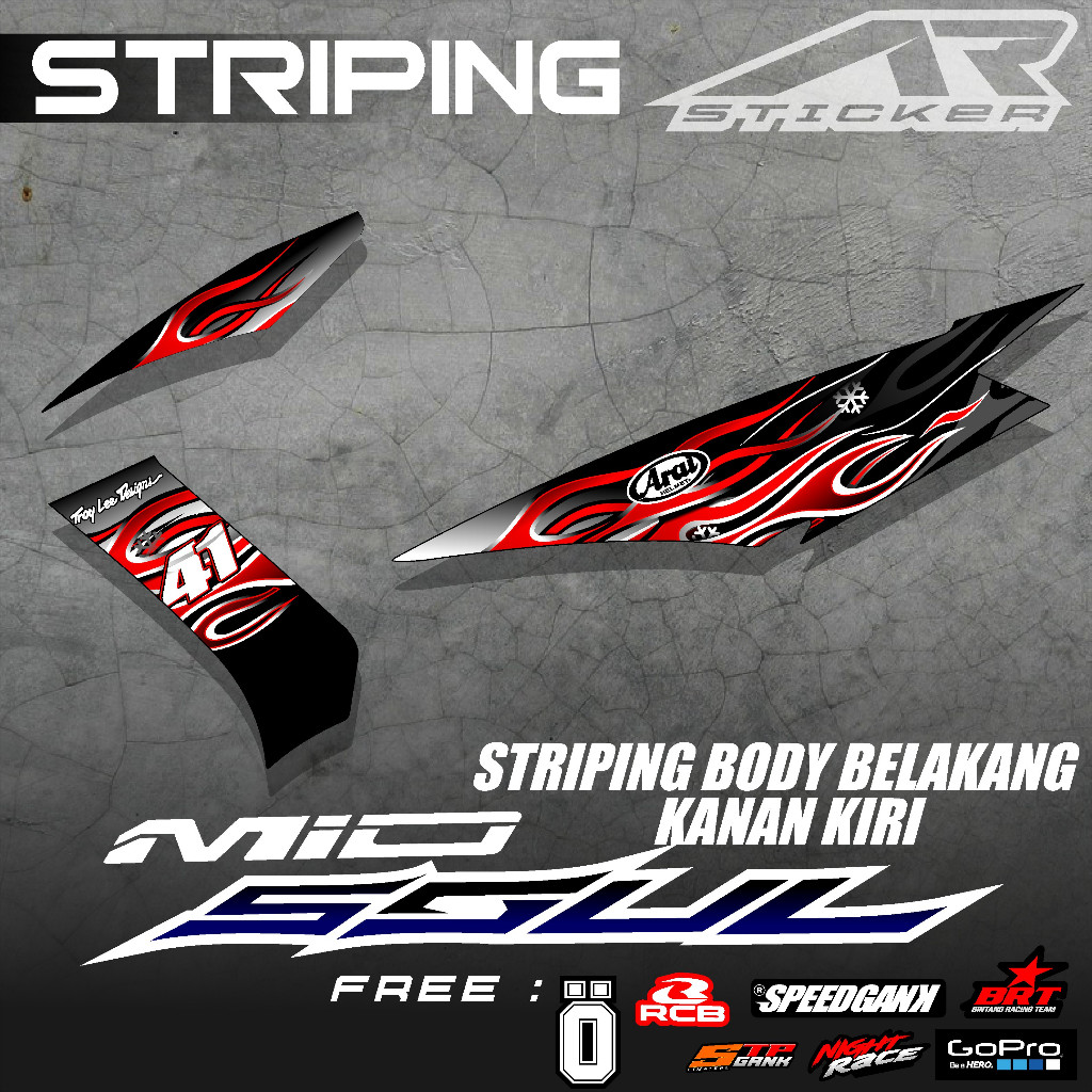 Old Mio Soul สติ๊กเกอร์พายคาร์บูเรเตอร์ Yamaha Mio Soul Style Racing Sticker Variation Arai Haga Api Motif
