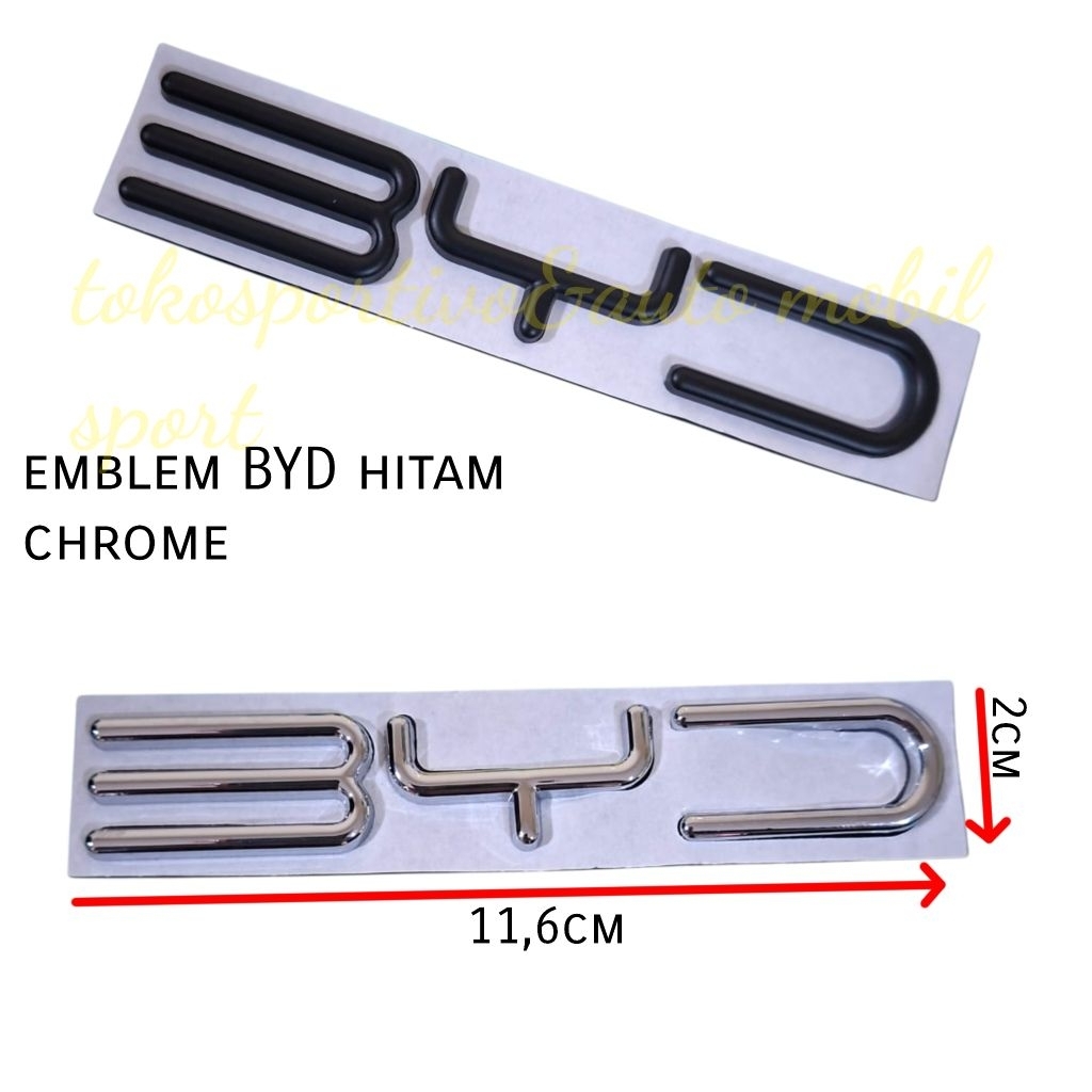 BYD CHROME BLACK METAL BYD LOGO EMBLEM