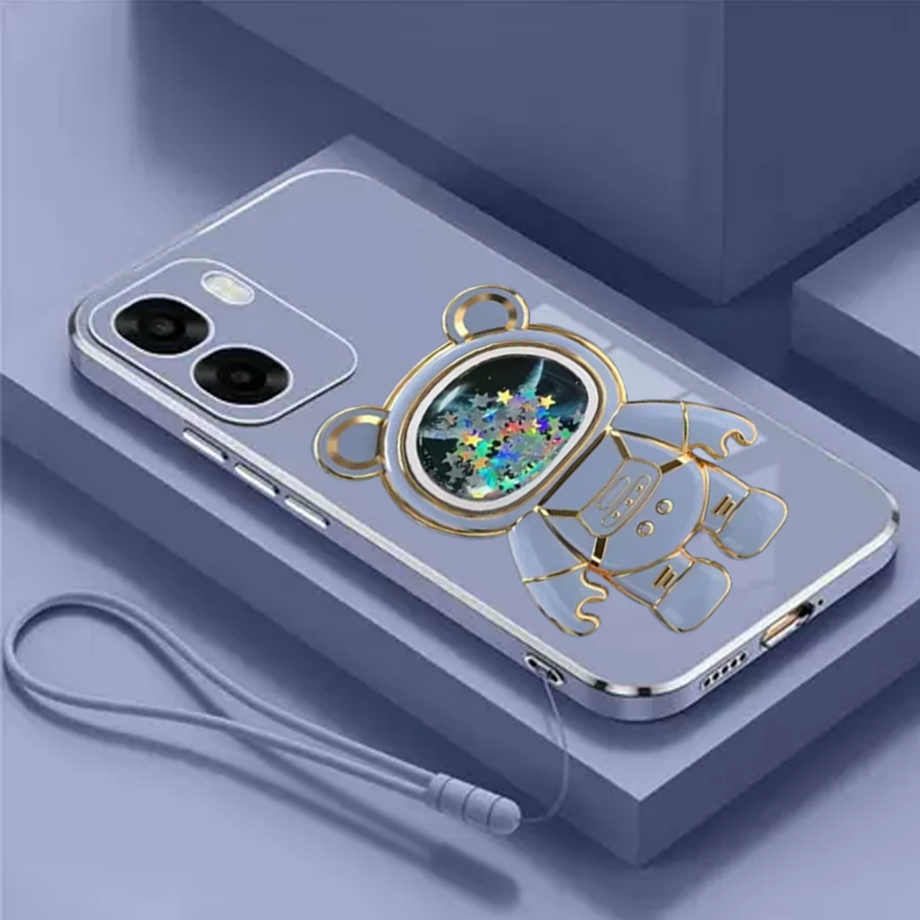 SoftCase OPPO A6X A6 A6T ล่าสุดปลอก Softcase Stand Holder นักบินอวกาศหรูหราชุบ